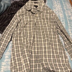 J. Crew Green and White Plaid Shirt